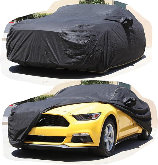All Weather Waterproof car Cover Good for rain Snow uv Protection dust Sport Sedan GTO MAZDA6 Mustang Camaro M5 RC A5 M3 Q50 M8 Thunderbird Black