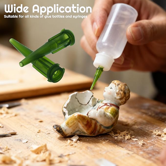 VIBICCK 7sizes, 144 blunt tip glue dispensing nozzles Blunt-nosed needle glue applicator, used for applying industrial liquids, adhesives, inks, perfumes,All-plastic
