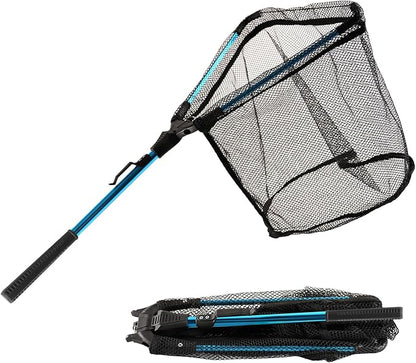 Fishing Net with Handle, Telescoping & Folding Fish Net for Easy Transport & Storage, Durable Freshwater & Saltwater Fishing Gear for Kids & Adults, Compact & Portable Design