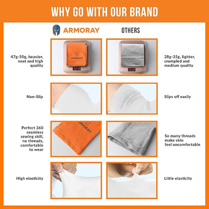 ARMORAY Arm Sleeves for Men or Women - Tattoo Cover Up - Cooling Sports Sleeve for Basketball Golf Football