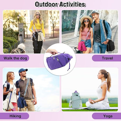 Water Bottle Carrier Bag with Strap, Water Bottle Holder Crossbody Bags for Women Men for Walking, Hiking,Cycling