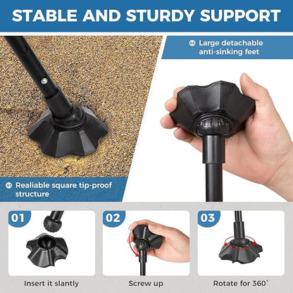 ATEPA UFO3.0 Backpacking Camping Chair, Ultralight Extra Wide Comfortable Folding Chairs 440lbs Heavy Duty Portable Hexagon Ergonomic Height Adjustable Seat