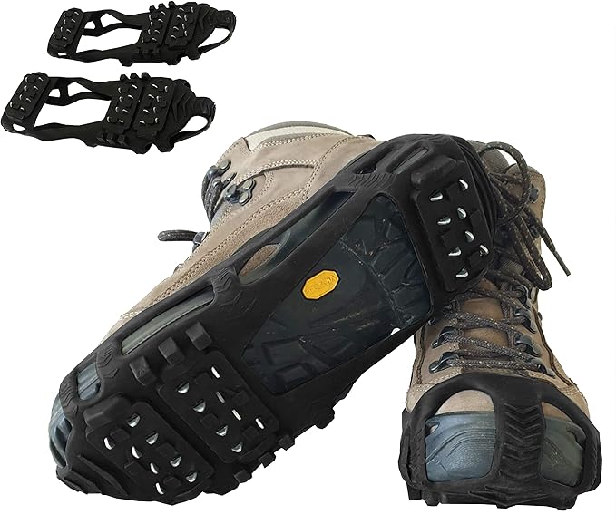Limm Ice Snow Traction Cleats - Lightweight Crampon Cleats for Walking on Snow & Ice - Anti Slip Grippers Fasten Quickly & Easily Over Footwear - Protable Grips for Shoes and Boots
