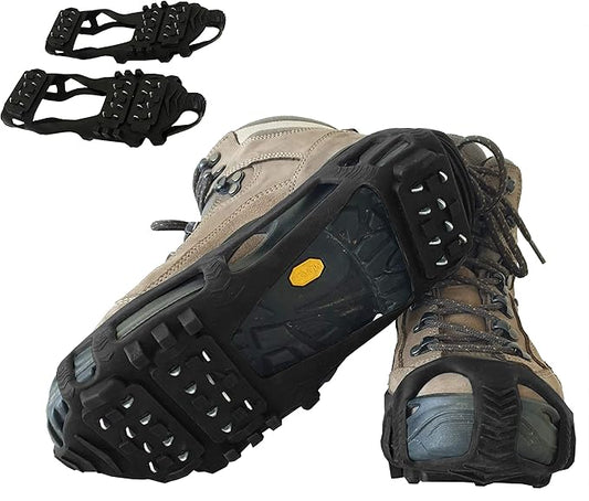 Limm Ice Snow Traction Cleats - Lightweight Crampon Cleats for Walking on Snow & Ice - Anti Slip Grippers Fasten Quickly & Easily Over Footwear - Protable Grips for Shoes and Boots