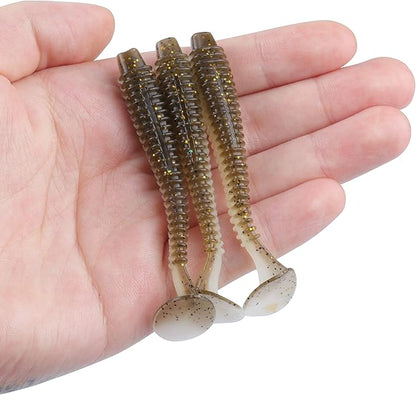 RUNCL Swimbaits Paddle 10/20/30/40PCS, 5/4/3/2 Inchs Paddle Tail, Soft Lure for Trout Crappie Bass, Durable Plastic Bait Swimmer for Saltwater/Freshwater, Fishing Lover's Gift