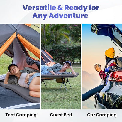 Hazli Matrix Comfort-Cell Memory Foam Camping Mattress Pad - Roll Up Mattress for Adults - Portable Cot Sleeping Pad for Camping - Floor Mat or Bed Roll for Car, SUV