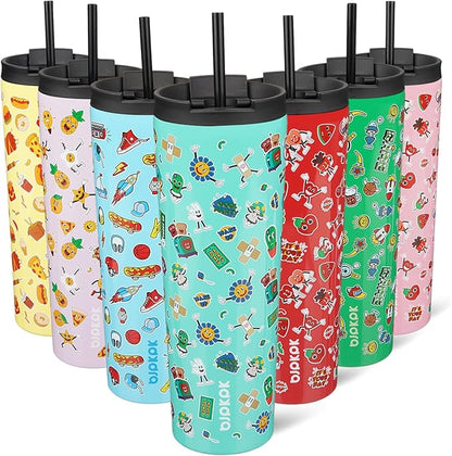 BJPKPK 30oz Stainless Steel Insulated Tumbler With lid And Straw Travel Coffee Thermal Tumblers Cup For Women And Men,Spring Party Green