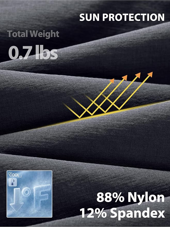 Mens Hiking Pants Lightweight Cargo Work Tactical Nylon Stretch Waterproof Quick Dry Fishing Travel Outdoor 6 Pockets