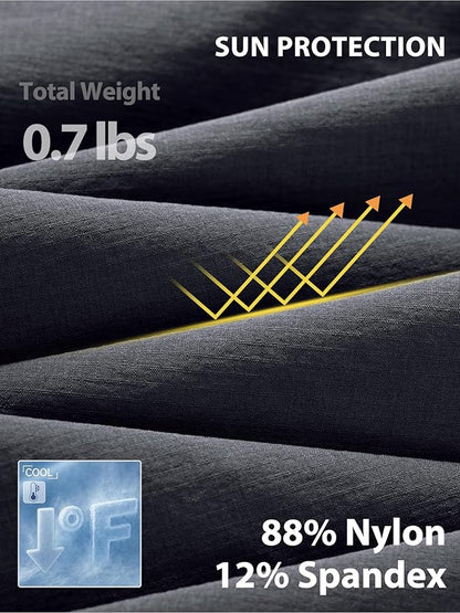 Mens Hiking Pants Lightweight Cargo Work Tactical Nylon Stretch Waterproof Quick Dry Fishing Travel Outdoor 6 Pockets