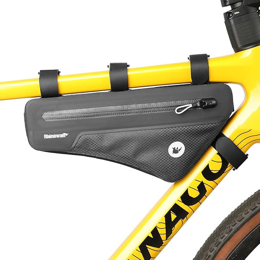 Rhinowalk Bike Triangle Frame Bag Waterproof IPX4 Slim Fit Cycling Storage Pouch for MTB & Road Bikes (Size 1.7L)