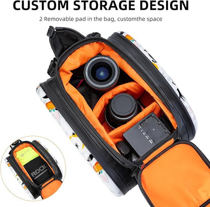 ROCKBROS Bike Rack Bag Trunk Halloween Pattern Waterproof Bike Bags for Bicycle Rear Rack EVA Hard Shell Bicycle Rear Seat Cargo Pack Pannier 35L