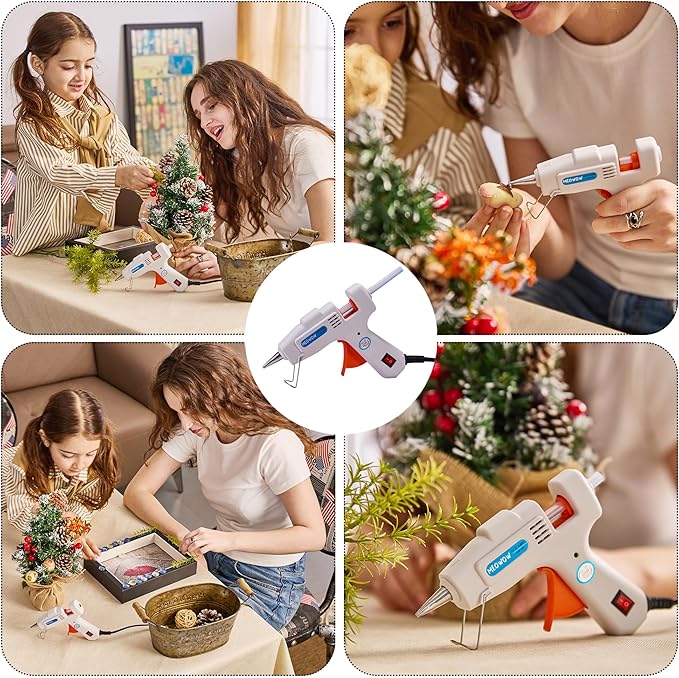 20W Mini Hot Glue Gun with 30 Glue Sticks Set, Fast Preheating Hot Melt, High Temp for Crafts, DIY, and Quick Home Repairs