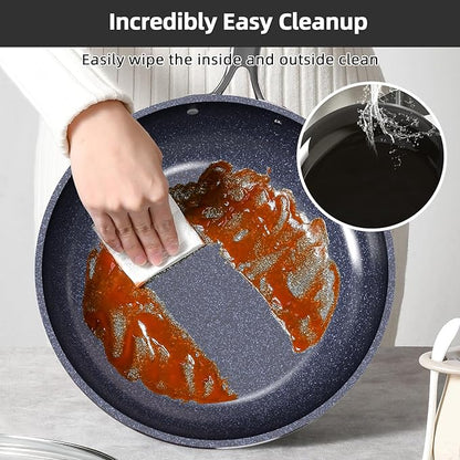 Nuwave Lux 13pc Forged Lightweight Cookware Set PFAS Free, Healthy G10 Duralon Ceramic Coating, Ultra Non-Stick, Stay-Cool Handles, Works on All Cooktops & Induction Ready