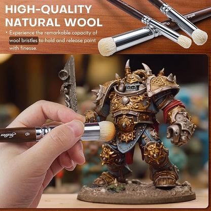 Golden Maple Miniature Paint Brushes Drybrush-18PCS Micro Detail Paint Brush Set, Small Fine Detail Model Brushes for Acrylics, Watercolors & Paint by Number, Figurine - Cocoa Brown