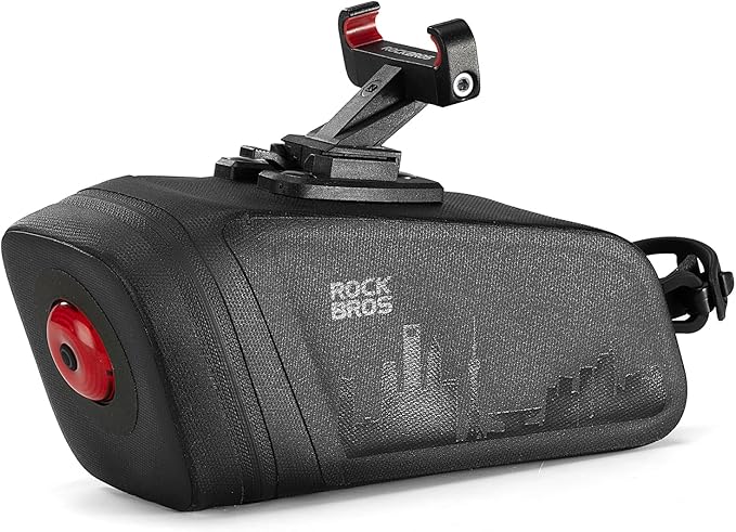 ROCKBROS Bike Saddle Bag with Night Riding Taillight and Brake Sensor- Waterproof Road & Mountain Bike