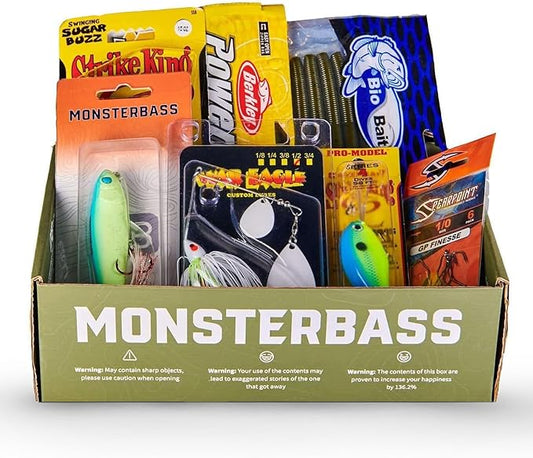 MONSTERBASS Fishing Mystery Box, Bass Fishing Kit - Best Lures Kit, Biggest & Best Tackle Mystery Box for Catching Smallmouth & Largemouth Bass