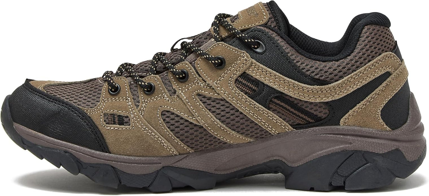 HI-TEC Ridge Low Waterproof Hiking Shoes for Men, Lightweight Breathable Outdoor Trekking and Trail Sneakers, Sizes 7 to 15, Medium and Wide Width