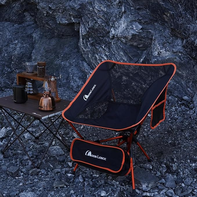 MOON LENCE Portable Camping Chair Backpacking Chair - The 4th Generation Ultralight Folding Chair - Compact, Lightweight Foldable Chairs for Hiking Mountaineering, Beach