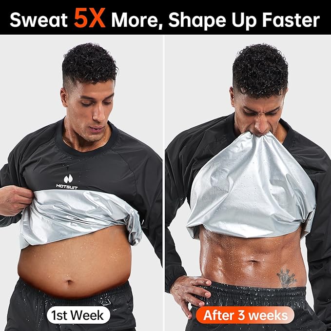 HOTSUIT Sauna Suit Men Anti Rip Sweat Suits Gym Boxing Workout Jackets