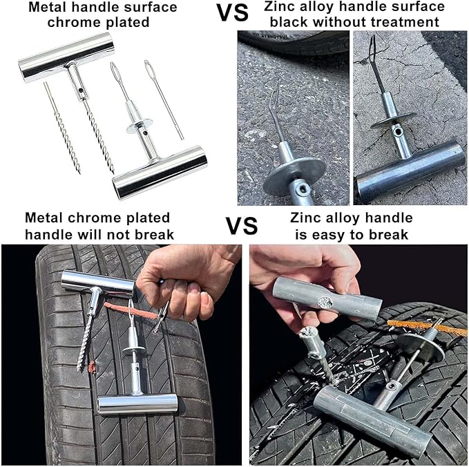 Tire Repair Kit,117pcs Heavy Duty Tire Plug Kit,with Universal Tire Patch Kit to Plug Flats for Car/Motorcycle/Truck/Tractor/Trailer/RV/ATV