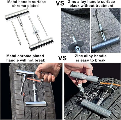 Tire Repair Kit,117pcs Heavy Duty Tire Plug Kit,with Universal Tire Patch Kit to Plug Flats for Car/Motorcycle/Truck/Tractor/Trailer/RV/ATV