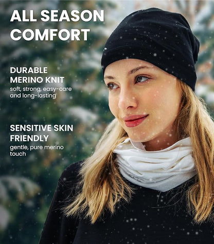 Merino.tech Merino Wool Ski Neck Gaiter - Face Mask Neck Warmer for Men & Women