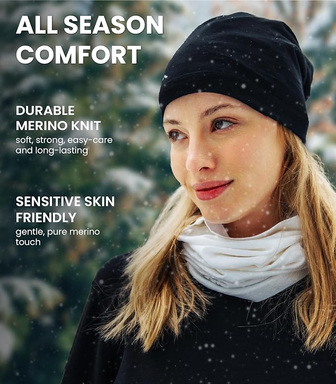 Merino.tech Merino Wool Ski Neck Gaiter - Face Mask Neck Warmer for Men & Women