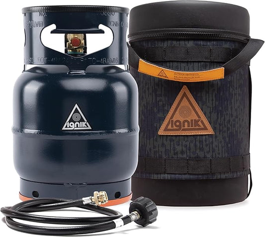 Ignik Refillable Gas Growler Deluxe 5-Pound Propane Tank with Carry Case and Adapter Hose