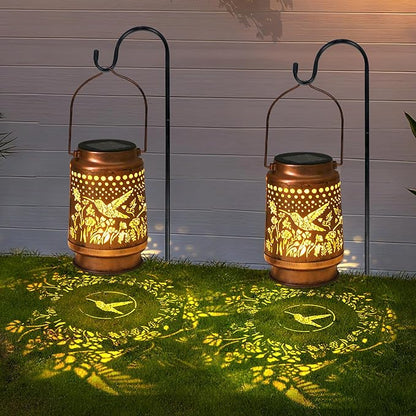 Hummingbird Solar Lantern - Waterproof Hanging Lantern for Outside-Outdoor Decorative Solar Lanterns for Garden, Patio, Backyard, and Porch Perfect Gifts for Women