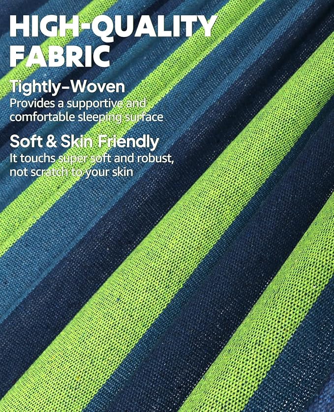 Chihee Hammock for Stand 9.8ft x 4.9ft Soft Cotton Hammock Holds Up to 660lbs Portable Tree Hammocks with Detachable Spreader Bar Pillow 2 Strong Webbings 2 Carabiners Patio Garden Indoor Outdoor