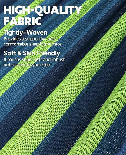 Chihee Hammock for Stand 9.8ft x 4.9ft Soft Cotton Hammock Holds Up to 660lbs Portable Tree Hammocks with Detachable Spreader Bar Pillow 2 Strong Webbings 2 Carabiners Patio Garden Indoor Outdoor