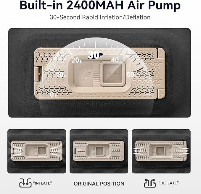 Sleeping Pad for Camping,3.14" Thick Memory Foam Self Inflating Mattress with Pillow and Built-in Electric Pump,4-Season Adult for Travel/Tent/Car