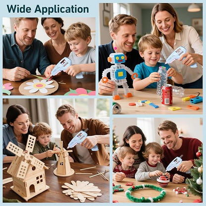 Cordless Hot Glue Gun, 20W Hot Glue Gun with 30PCS Premium Glue Sticks & 1m USB-C Cable, 2000mAh Built-in Battery Suitable for School Craft, Home Repair, DIY