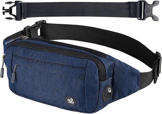 WATERFLY Fanny Pack Waist Bag: Small Hip Pouch Bum Bag Fannie Pack Phanny Fannypack Waistpack Bumbag Beltbag Sport Slim Fashionable for Jogging Hiking Hiker Woman Man