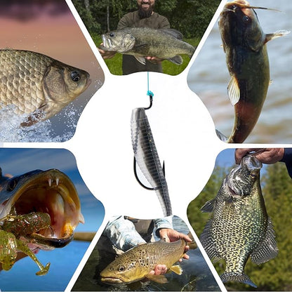 EWG Hooks for Bass Fishing,50Pcs/100Pcs Texas Carolina Rig Hooks Worm Hook Weedless/Inline for Soft Plastic Baits Saltwater