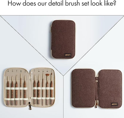 Artify Extreme Detail Paint Brushes, Miniature Paint Brushes for Models/Crafts/Painting, 10pcs Ultra Fine Paint Brush Set with Handbag, Fine Detailing Brushes for Watercolor/Oil/Acrylic