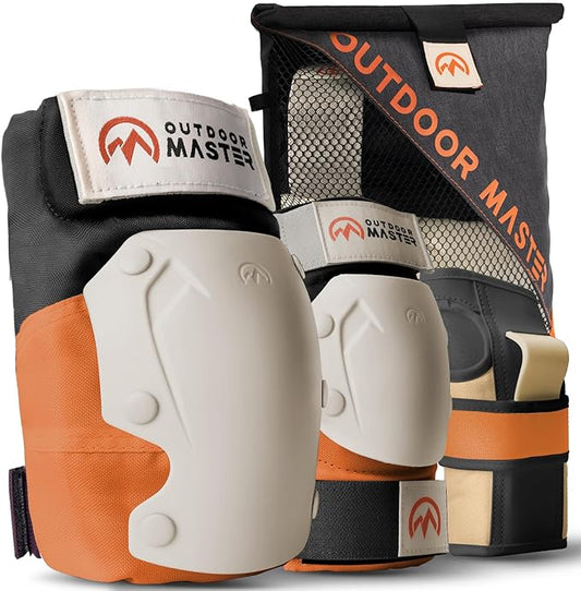 OutdoorMaster Knee Pads for Skating Knee and Elbow Pads for Adult &Youth - Skateboard Protective Gear with Wrist Guards 3 in 1 Saver Series for Skate