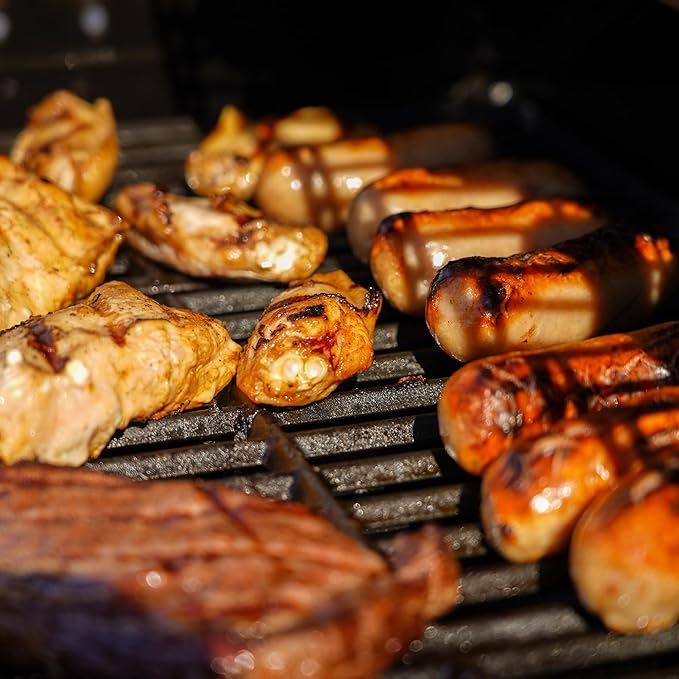 Monument Grills Outdoor Barbecue Stainless Steel 4 Burner Propane Gas Grill, 52,000 BTU Patio Garden Barbecue Grill with Side Burner and Knob Controls, Mesa425 with BBQ Cover