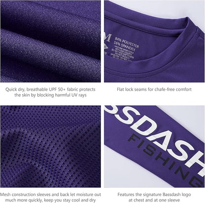 BASSDASH Fishing T Shirts for Men UV Sun Protection UPF 50+ Long Sleeve Tee T-Shirt
