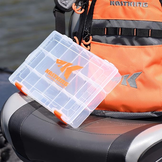 KastKing Tackle Boxes, Plastic Box, Plastic Storage Organizer Box with Removable Dividers - Fishing Tackle Storage - Box Organizer - 2 Packs /4 Packs Tackle Trays - Parts Box