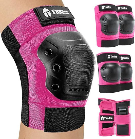 Skateboard Protective Gear Knee Pads and Elbow Pads Set, Elbow and Knee Pads for Roller Skating Wrist Guards Skateboarding Pads
