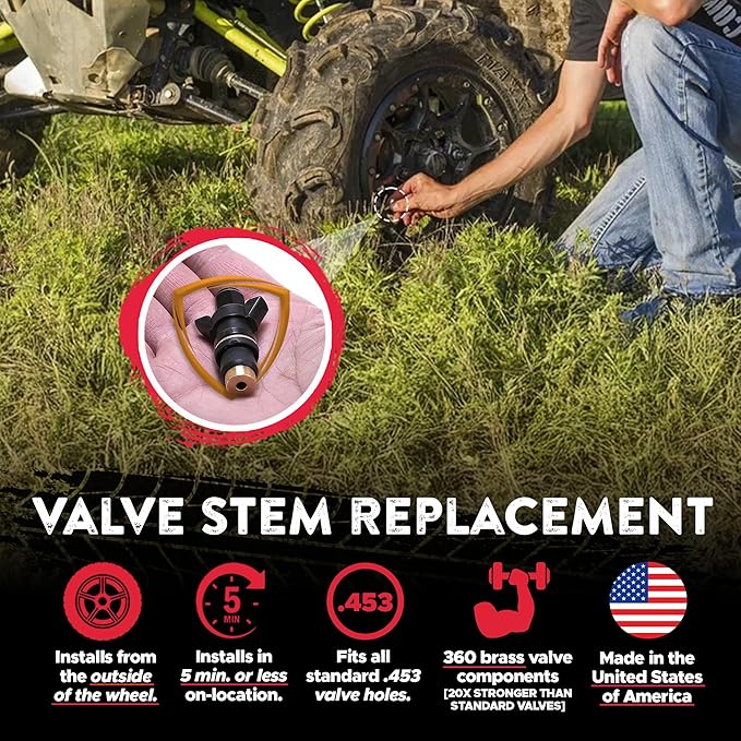 GlueTread Complete Off-Road Tire Repair Kit - Fix Sidewall Damage and Punctures - Includes Heavy Duty Tire Patch Kit, Plugs & Colby Emergency Valve Stem - Enhanced Rubber Formula, Fast Setting