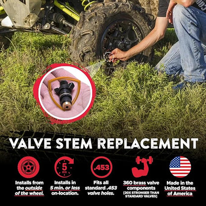 GlueTread Complete Off-Road Tire Repair Kit - Fix Sidewall Damage and Punctures - Includes Heavy Duty Tire Patch Kit, Plugs & Colby Emergency Valve Stem - Enhanced Rubber Formula, Fast Setting