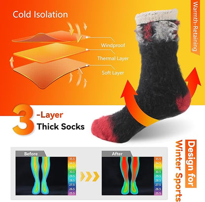 Sunew Warm Thermal Socks 4 Pack, Mens Womens Winter Heated Outdoor Skiing Thermal Socks
