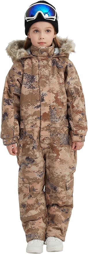 Kids Girls Boys Waterproof Colorful One Piece Snowsuits Coveralls Ski Suits Jackets Winter Jumpsuits