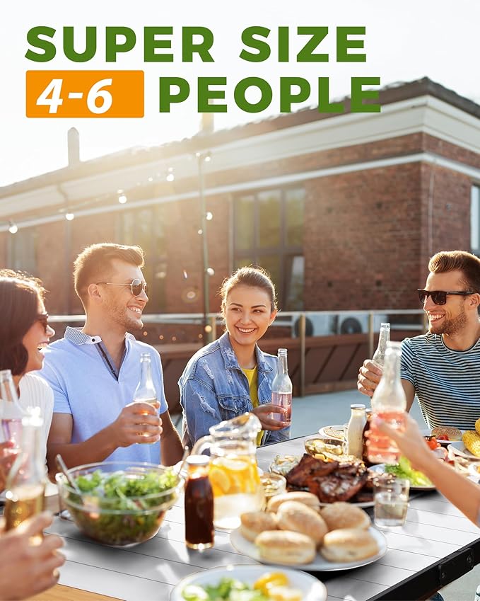 KingCamp Folding Camping Table, Aluminum Roll-Up Camp Table, Large Foldable Table for 2-4 Person, Outdoor Portable Tables with Carry Bag, 120 LBS Heavy Duty Load (Bamboo：40.16“x27.5”，2-4 People)