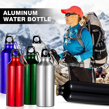 24 Pcs Aluminum Water Bottle 17oz Aluminum Reusable Bottles with Clips Sports Lightweight Water Multipack Easy Carry Leakproof Travel for Gym Hiking Cycling Sports Outdoor(Bright Color)