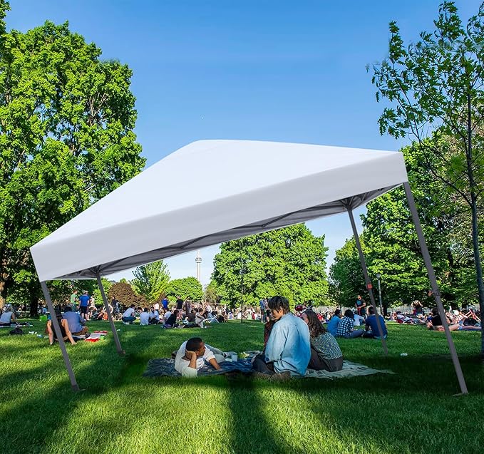 ABCCANOPY 10x10 Pop Up Canopy - Outdoor Patio Portable Canopy Tent Gazebo Heavy Duty for Backyard and Deck with 4 Sandbags and 8 Stakes(White, 10x10)