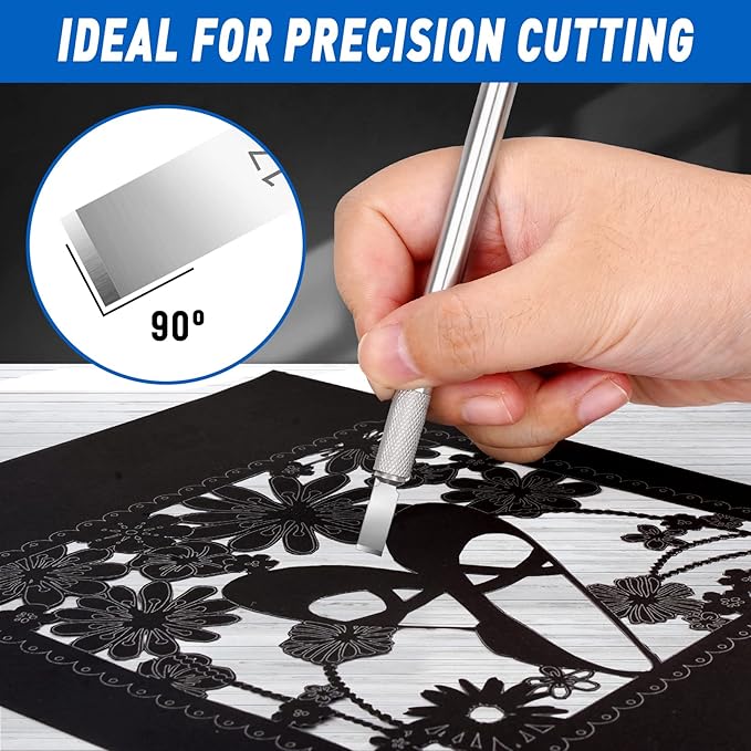 DIYSELF 100 Pack Exacto Knife Replacement Blades #17, Hobby Knife Replacement Blade, Exacto Blades for Chiseling, Scrapbooking, Stencil, High Carbon Steel, Sharp Precision Craft Knives Blade (#17)