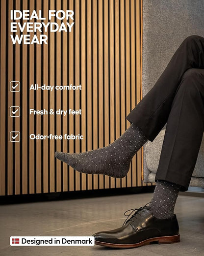 DANISH ENDURANCE Hiking Socks, Lightweight, Merino Wool Socks for Men & Women, Moisture Wicking & Thermal, 1 or 5 Pack